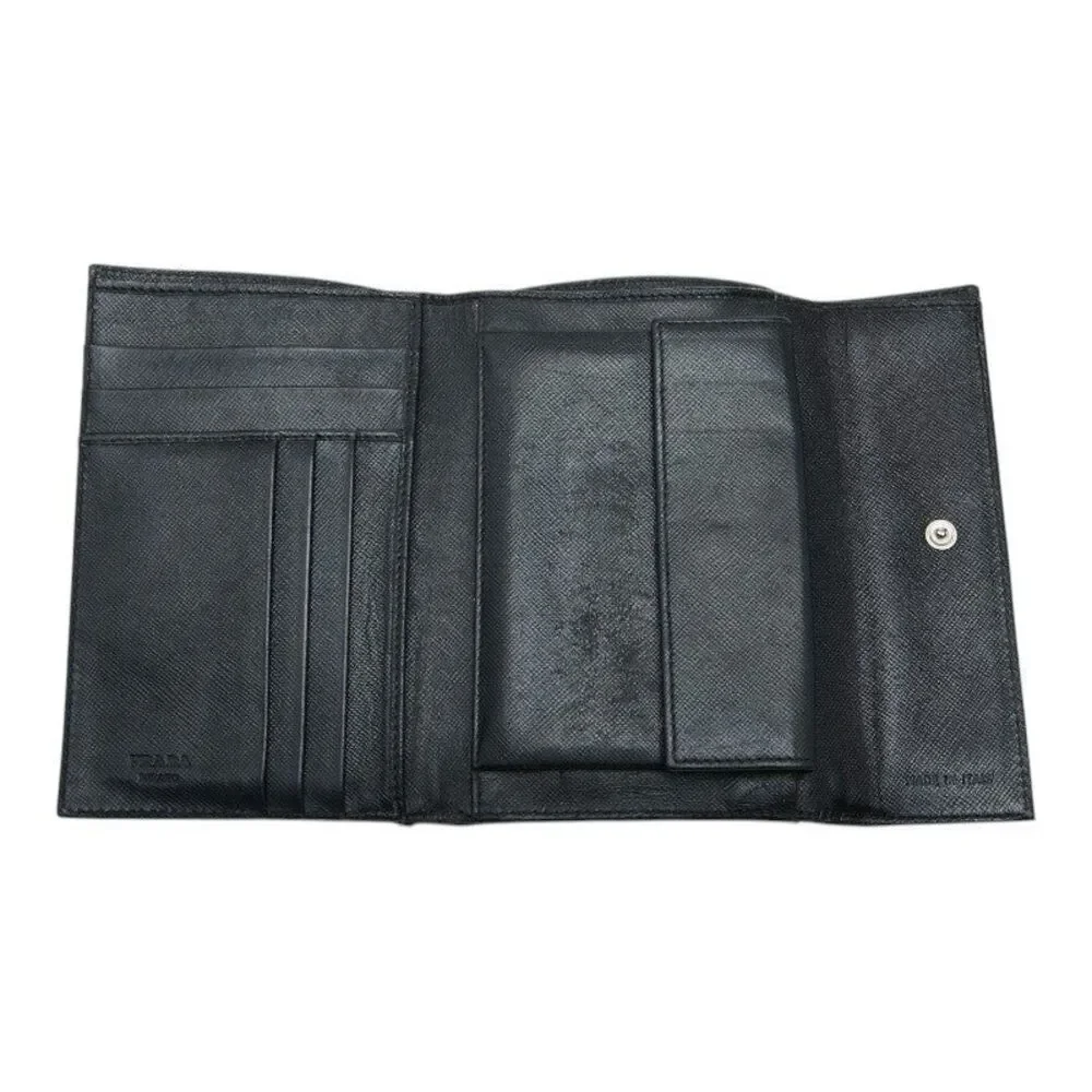 Prada Triangle Logo Trifold Wallet